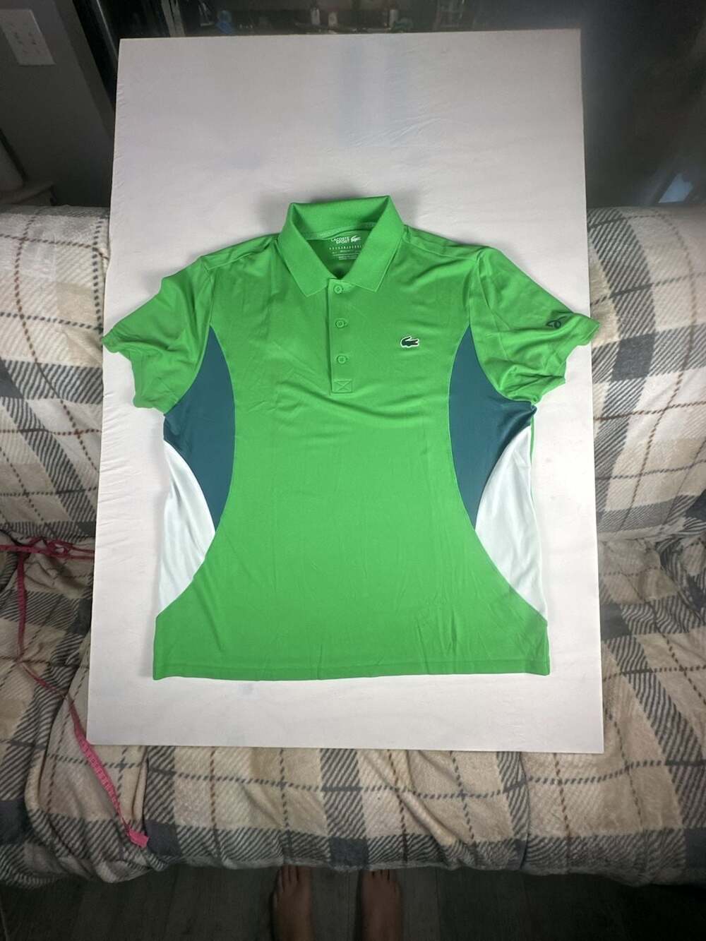 Lacoste Sport Novak Djokovic Regular Fit Tennis Polo Shirt Green XXL FR 7#1085